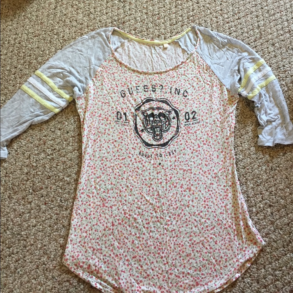 Floral Guess 3/4 Sleeve Top