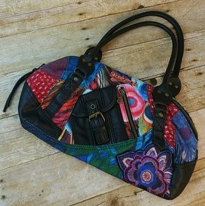 DESIGUAL multicolored shoulder bag with embroidery