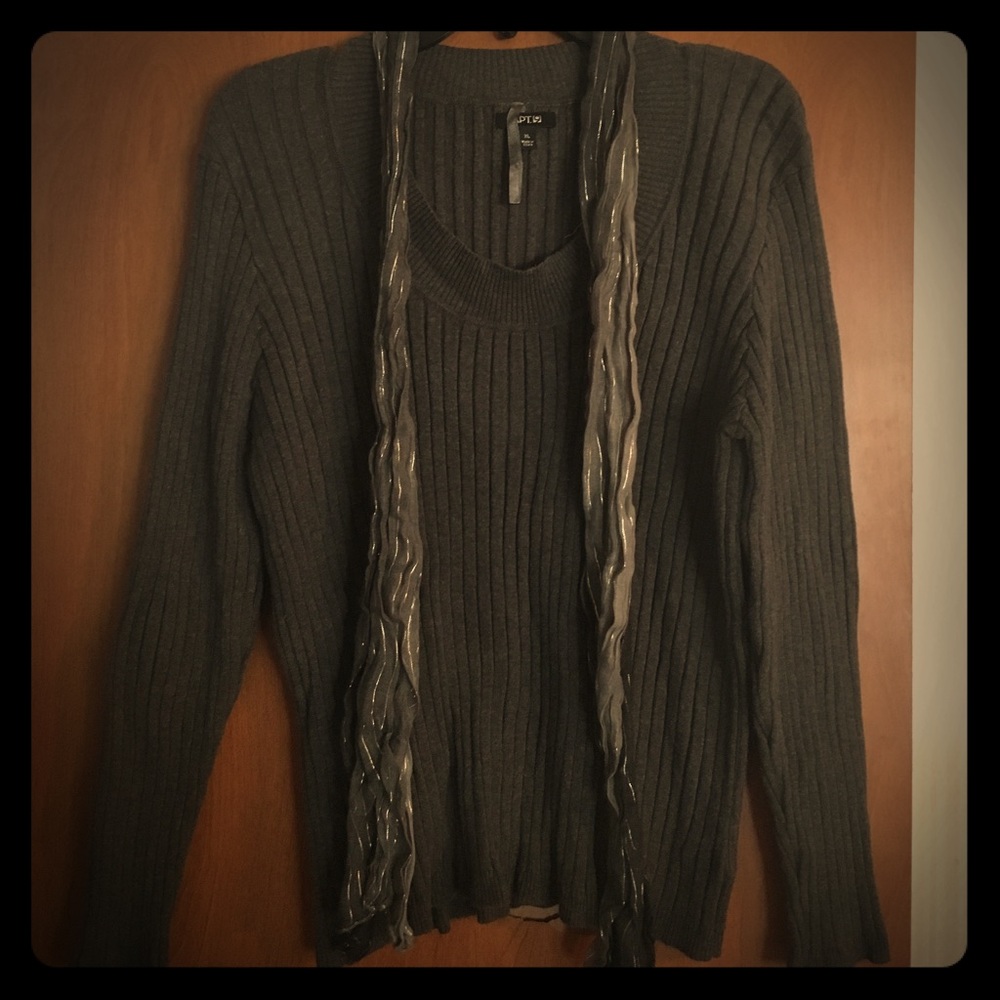 Apt.9 Grey Sweater with Scarf