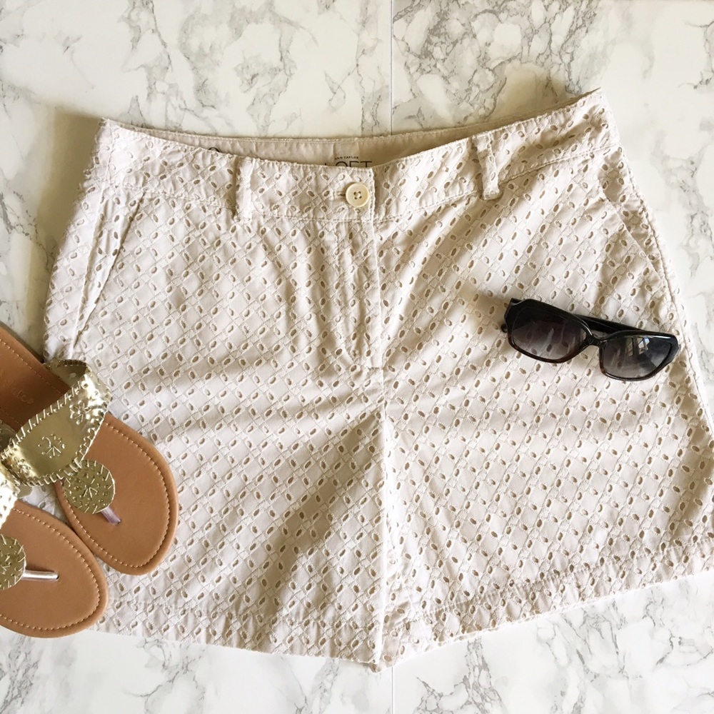 Ann Taylor LOFT 6” Eyelet Shorts