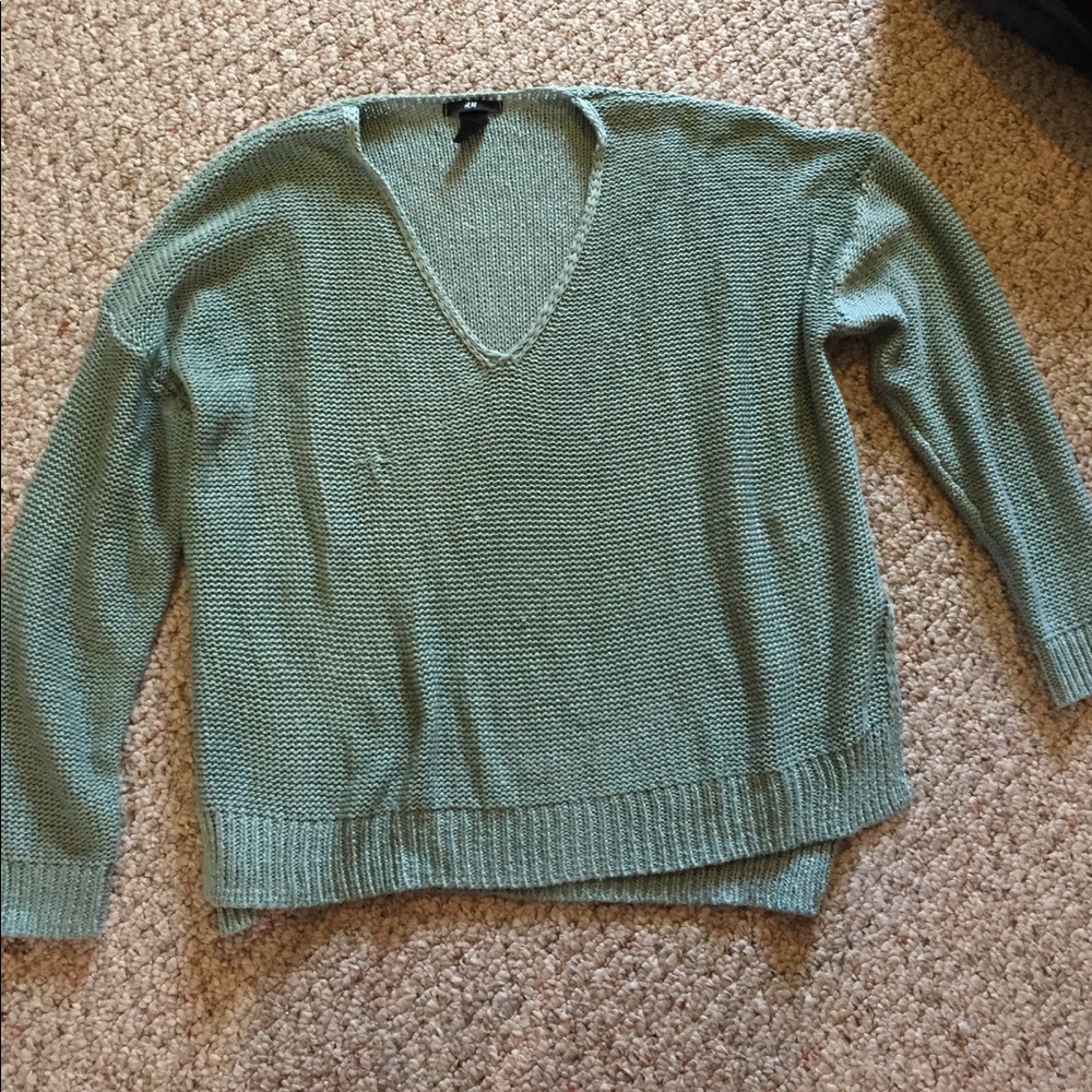 Coral Green Knit Sweater