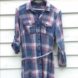 Flannel button up dress/tunic