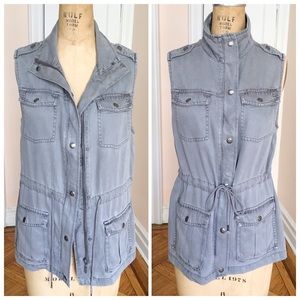 🆕Max Jeans grey washed denim cargo vest