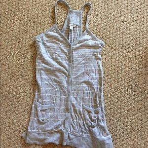 Grey and White Striped Tank Top