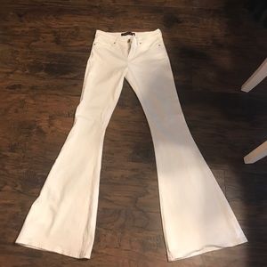 White flared express jeans