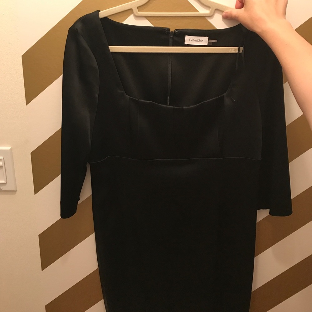 CK satin black dress