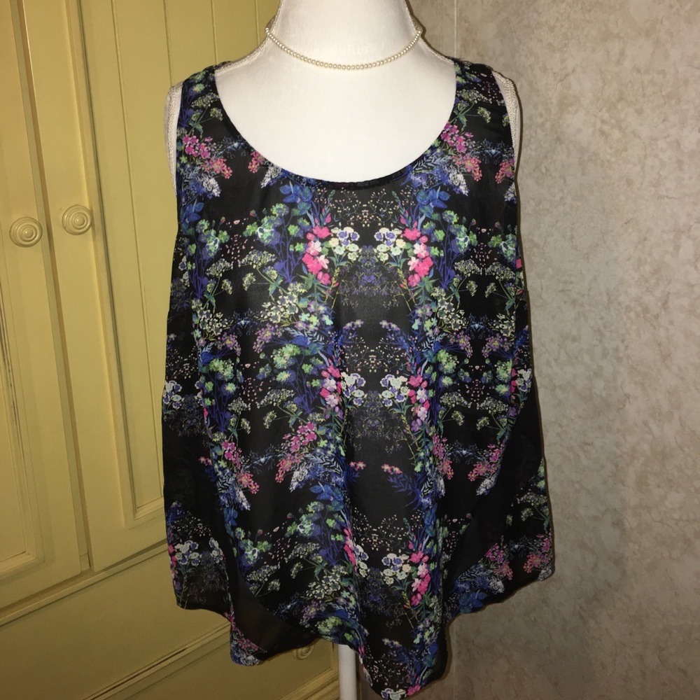 Sheer Nicole Miller razor back top