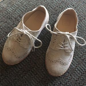 Janie & Jack grey suede oxfords