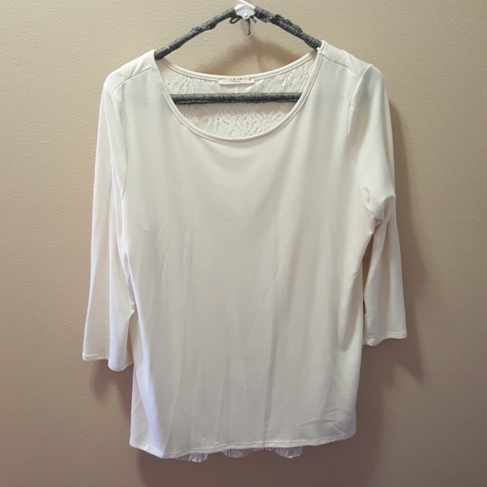 Le Lis Cream Split-back Top, Large