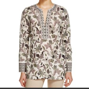 NWT Tory Burch Ivory Wisteria Border Tunic