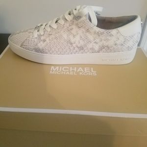 MK Irving Snake-Embossed, Low-Top Sneaker