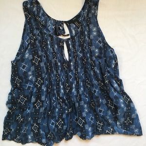 Lace up patterned top