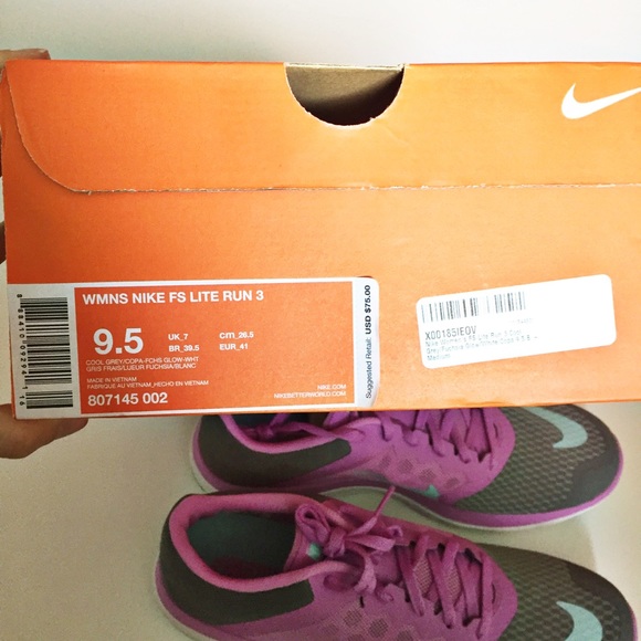 New in box Nike FS Lite 3 cool gray/fuchsia - Picture 8 of 8
