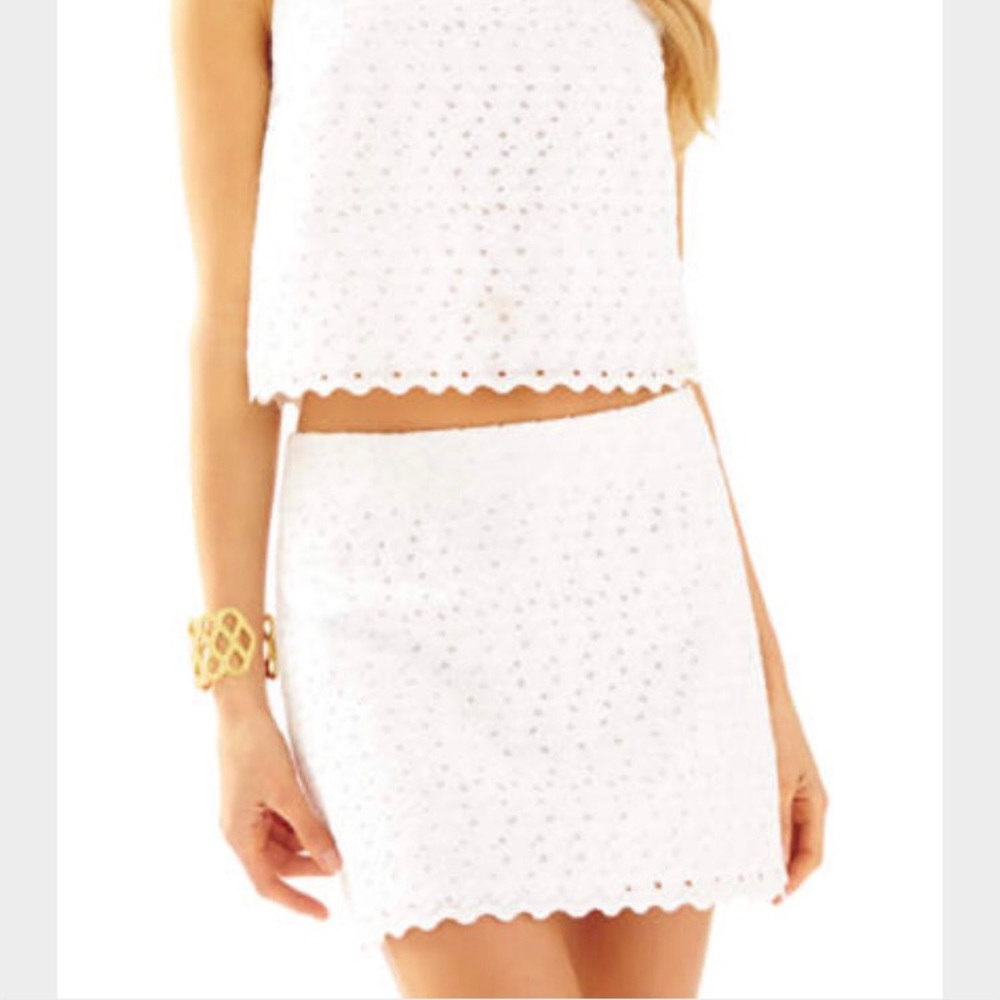 BRAND NEW Lilly Pulitzer white eyelet skirt
