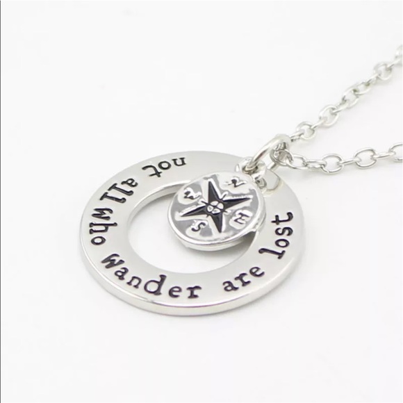 Not All Who Wander are Lost Silver Necklace - Picture 4 of 5