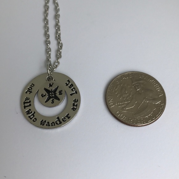 Not All Who Wander are Lost Silver Necklace - Picture 5 of 5