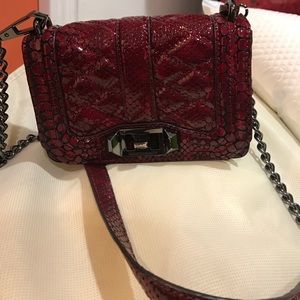 Rebecca minkoff red leather chain cross body
