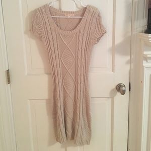 Sweater dress. Neutral color