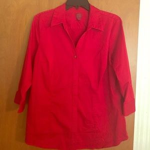 Red 212 button blouse