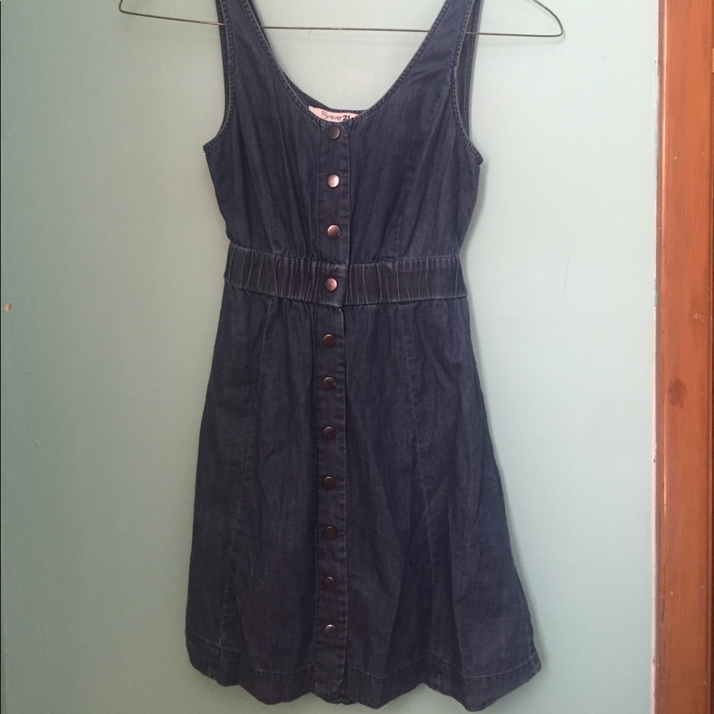 Vintage Style Open Back Jean Dress