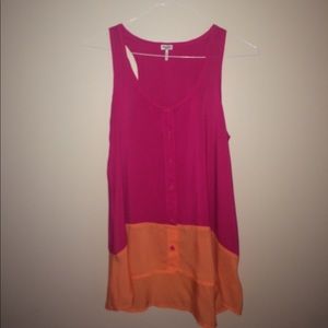 Bright pink and orange tank