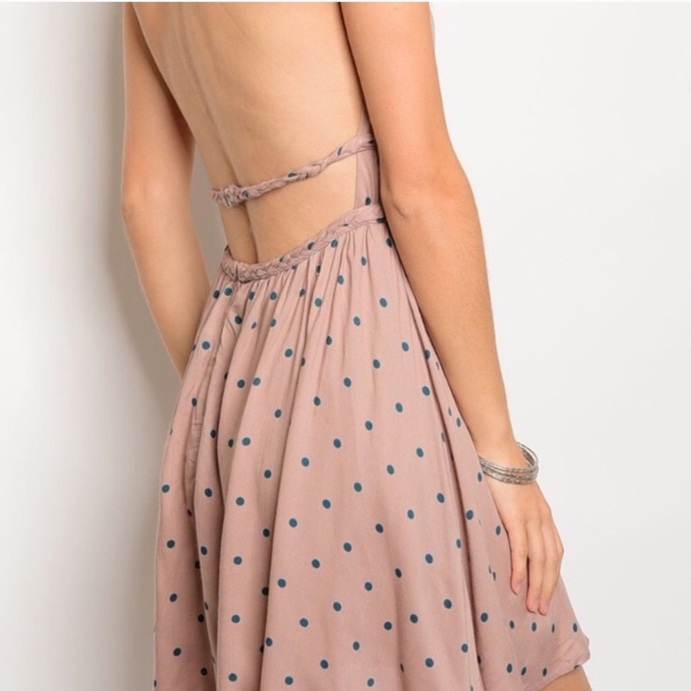 🔴 LAST ONE!! Mauve polka dot halter dress - Picture 3 of 3
