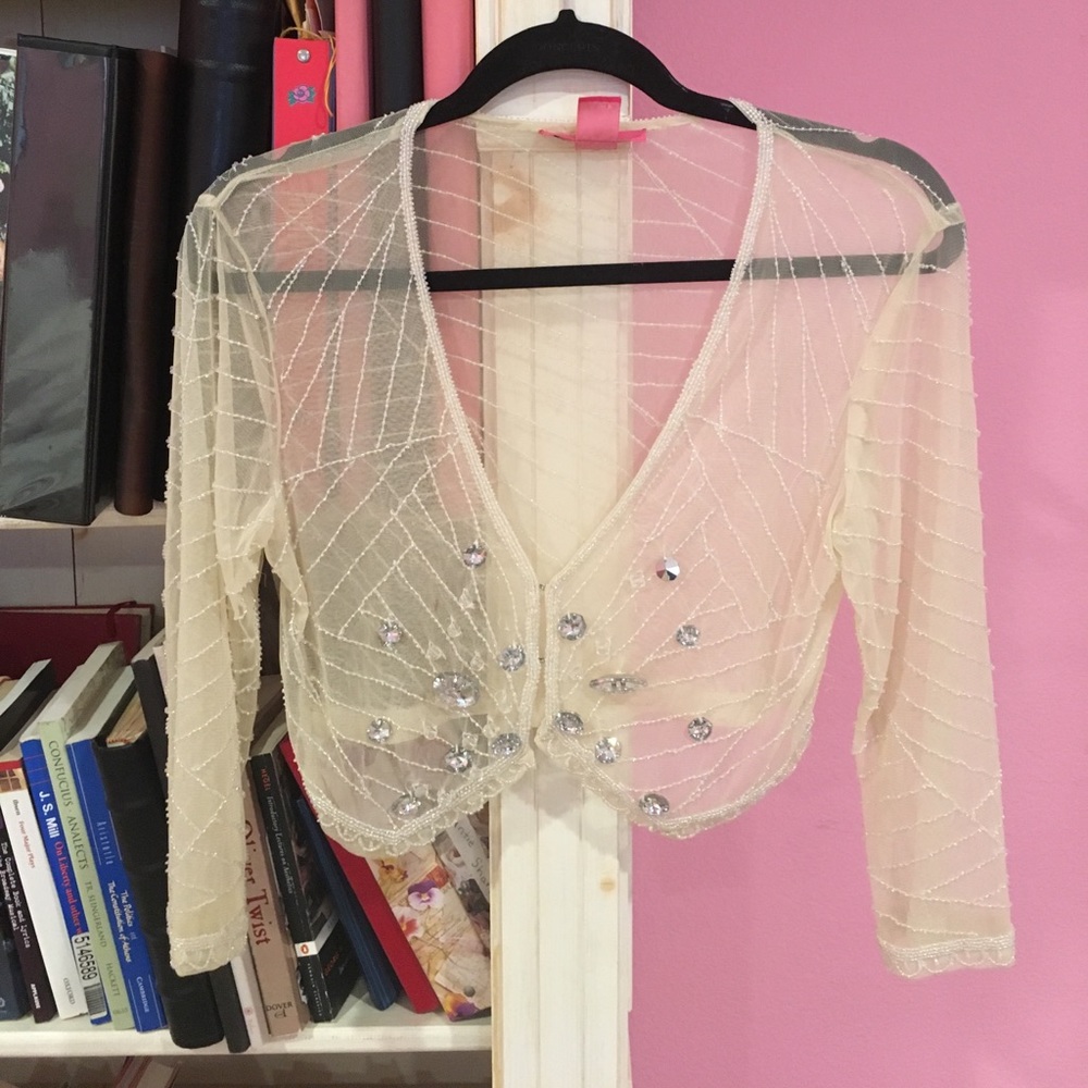 Betsey Johnson Jeweled Cropped Evening Jacket