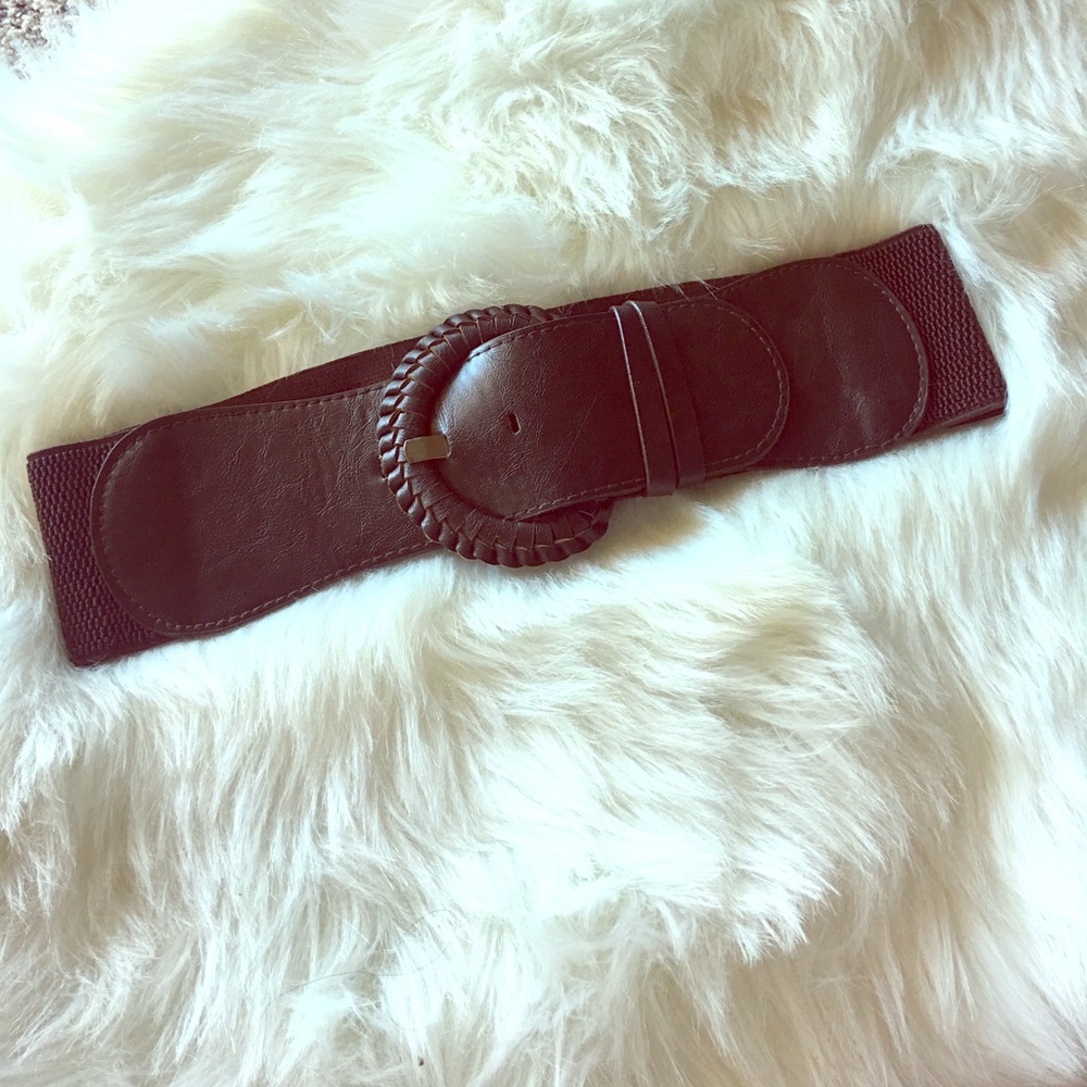 Dark brown, thick, waist belt