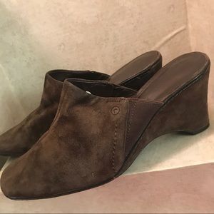 Rockport Genuine Suede Mules Wedge slide on shoes