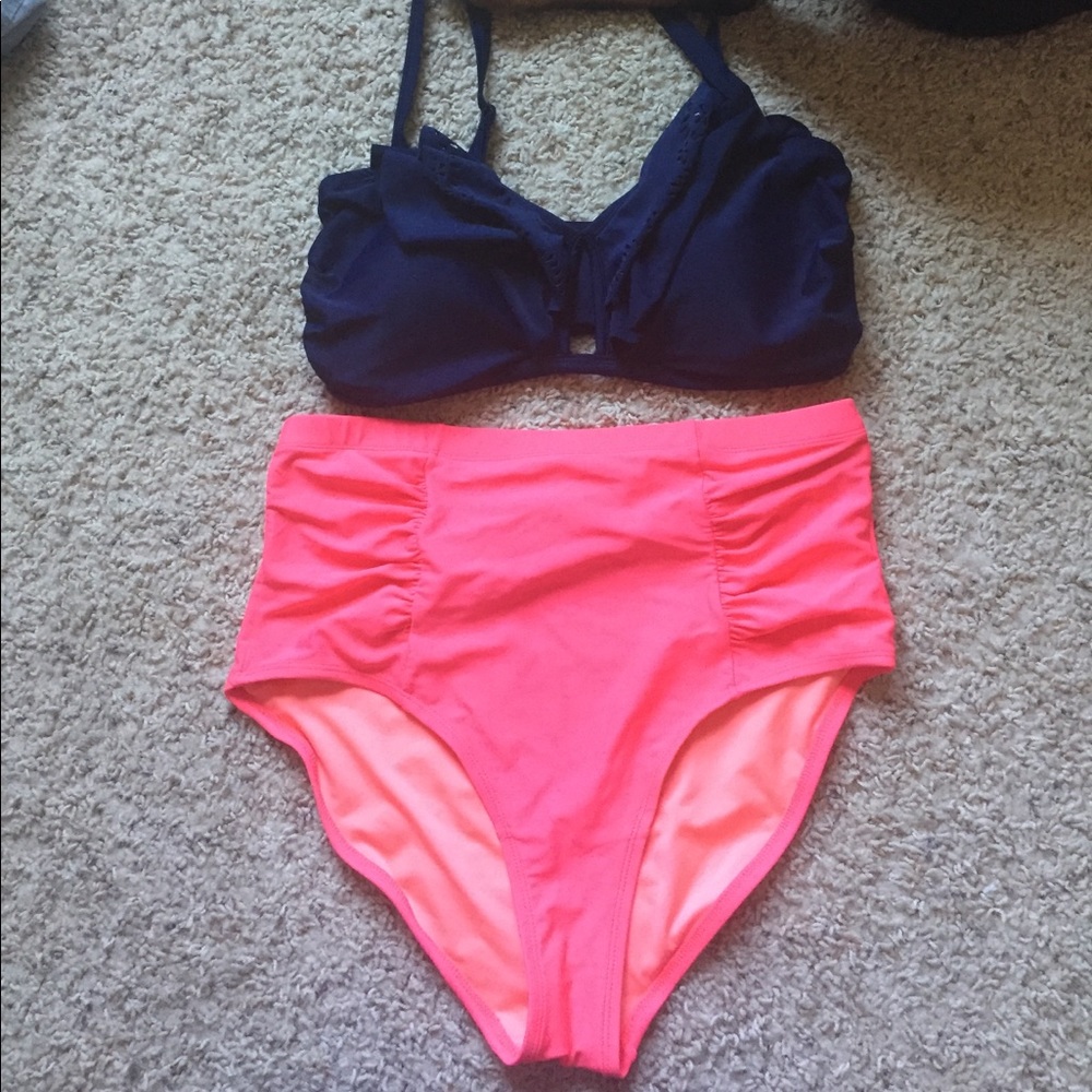 Forevert 21 + high waisted bathing suit set
