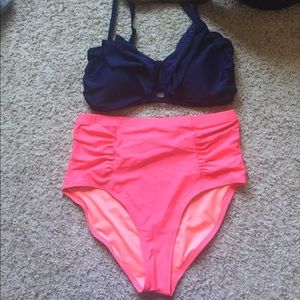 Forevert 21 + high waisted bathing suit set