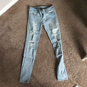 ripped light washed jeans
