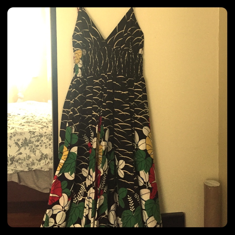 Jungle designed floral summer dress