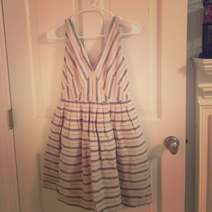 J Crew summer blue striped dress