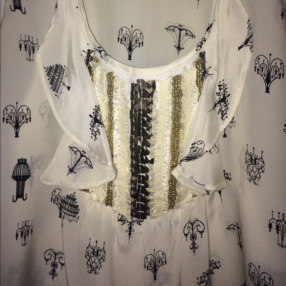 Silkish tank. Cute chandelier detail. - Picture 2 of 2