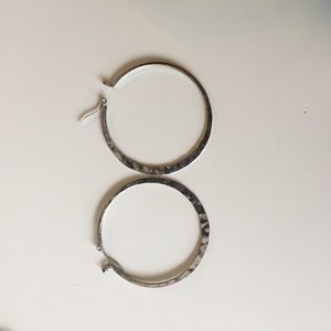 Alex & Ani Sterling silver, hammered hoop earrings