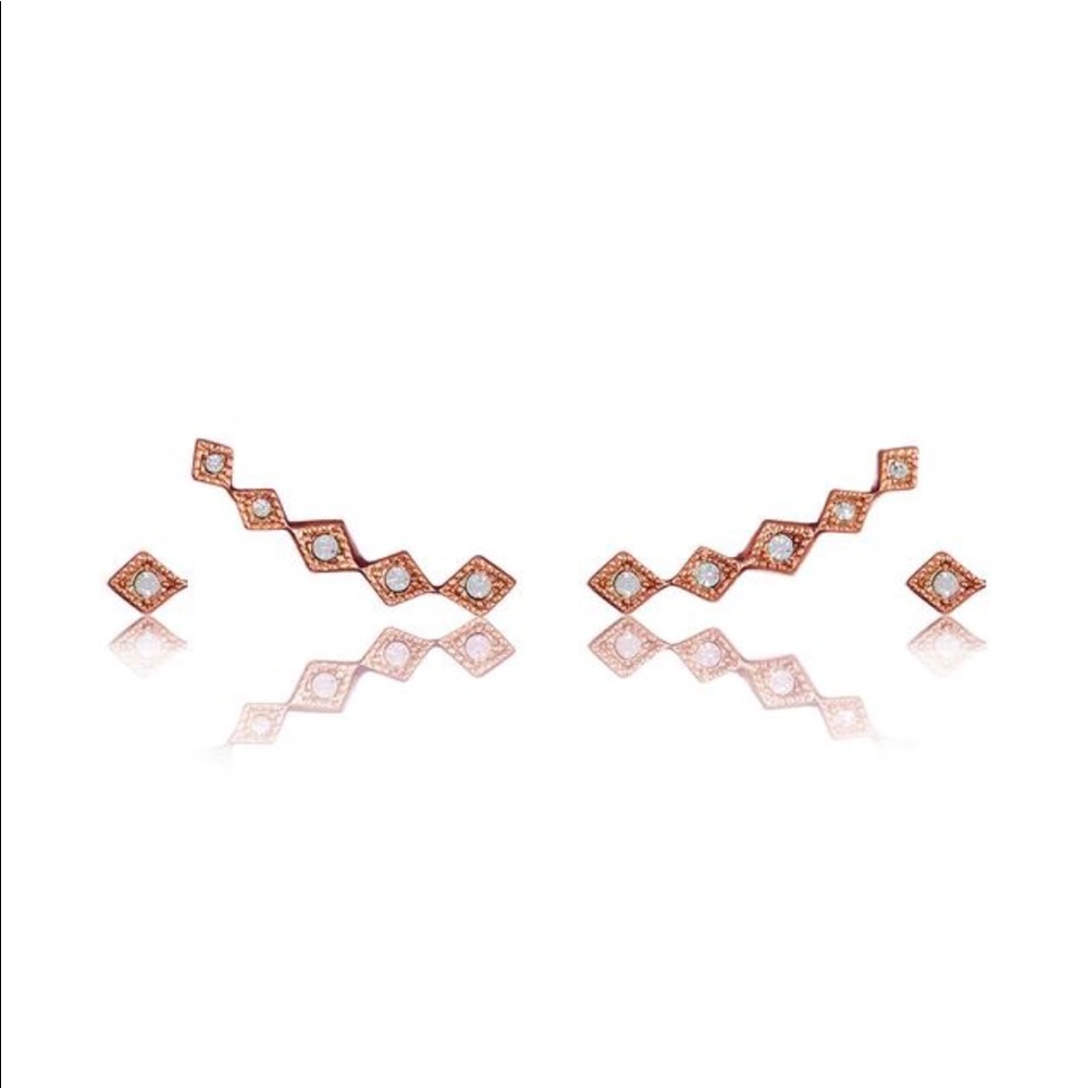 LUV AJ Kite Crawler + Stud Set in Rose Gold