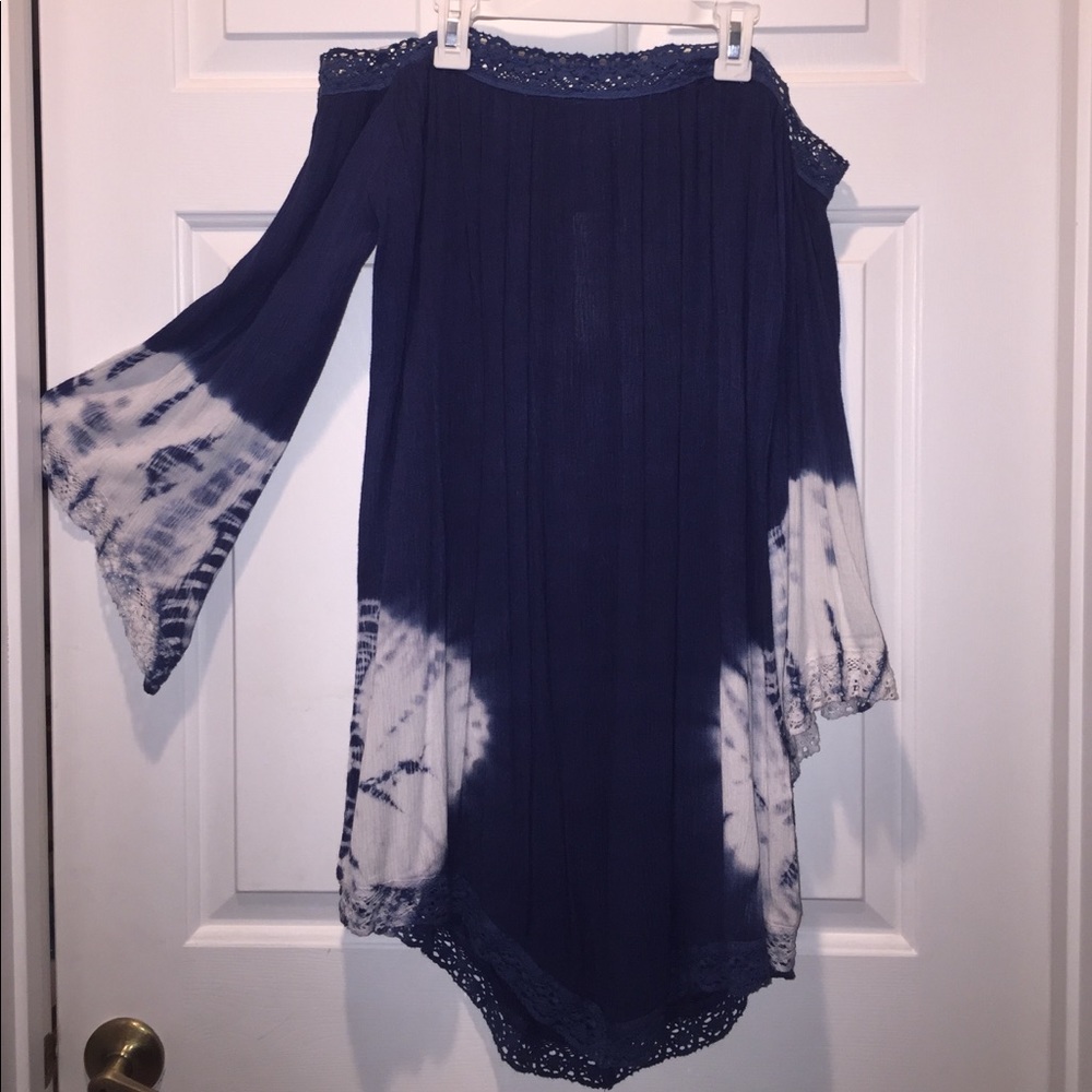 Tobi Tie Dye Strapless Shift Dress