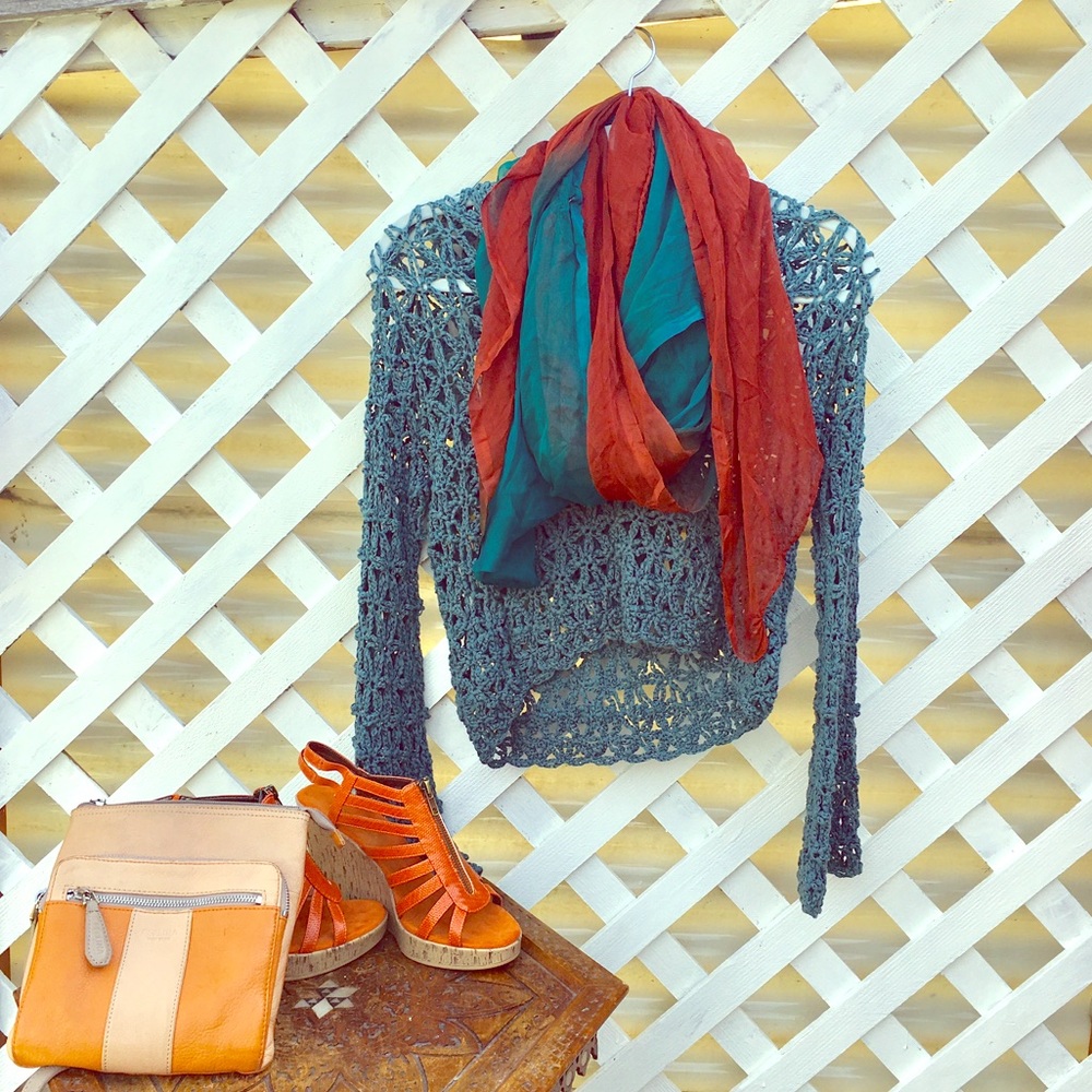 Free People mesh top/with hood,