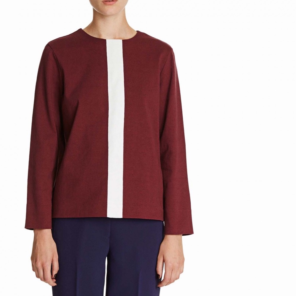 Trademark Center Stripe Structured Sweater