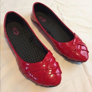 Patent Red Ballet Slips Size 9