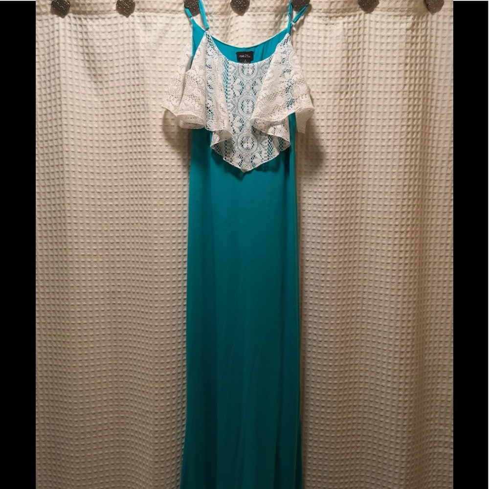 Beautiful teal maxi dress