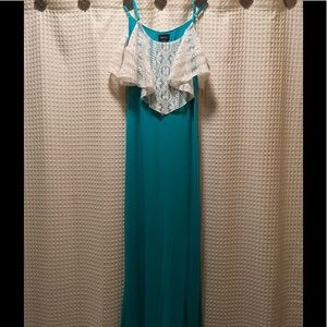 Beautiful teal maxi dress