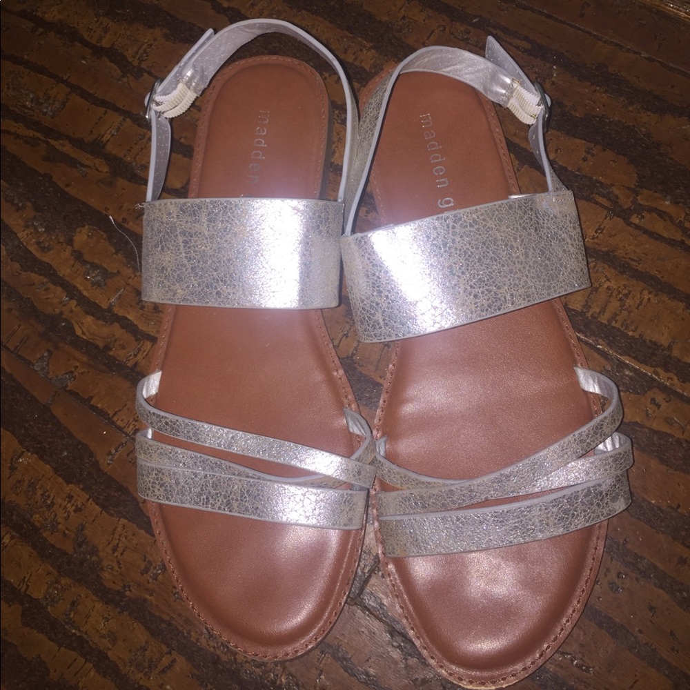Madden Girl Steve Madden Silver Sandals Size 9/9.5