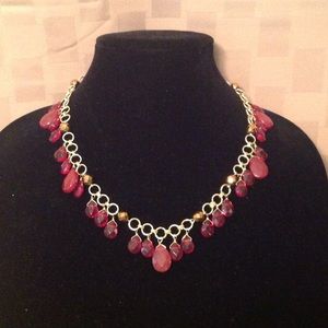 Coldwater Creek Red & Goldtone Festive Necklace