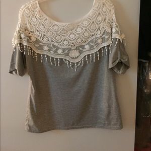 Lace and gray top