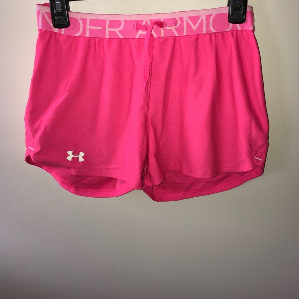 Pink under armour shorts