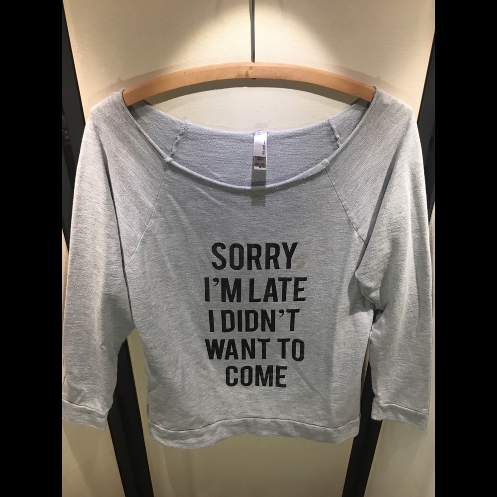 🐧 Gray "Sorry I'm Late" Sweatshirt