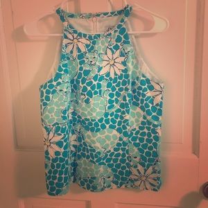 Lily pullitzer blue and white shirt