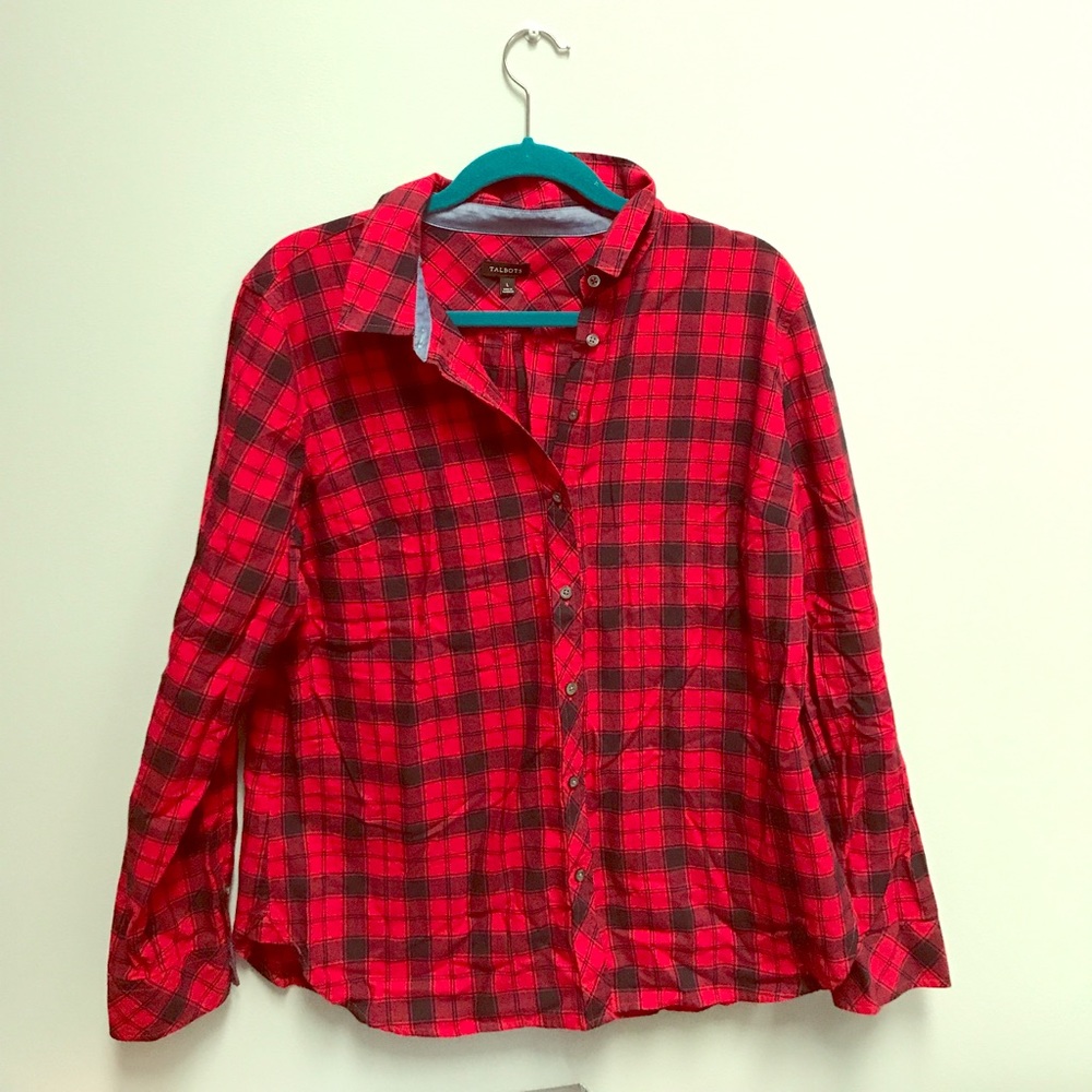 Large lightweight flannel blouse from Talbots.